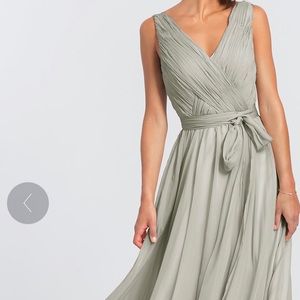 Green/Grey dress for evening event/ wedding guest